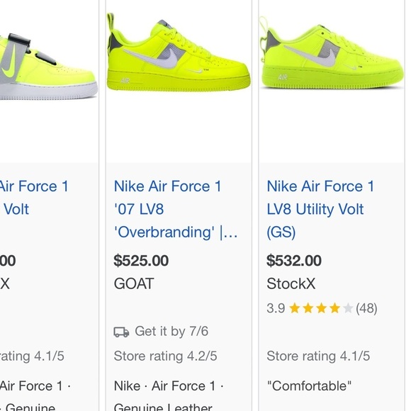 Rare✅Neon Nike Air Force 1 utility volt - Picture 2 of 12